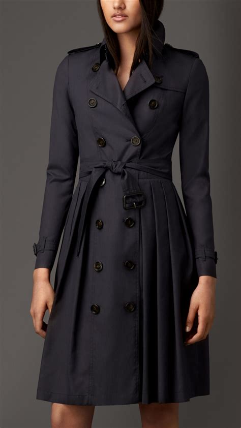 burberry silk blue coat|Burberry coat with wool collar.